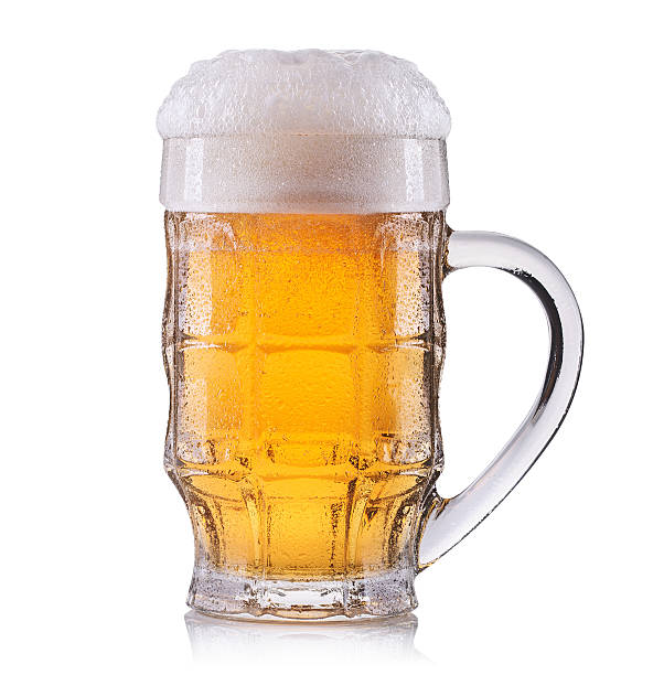 istock Frosty glass of light beer isolated on a white background 583801918