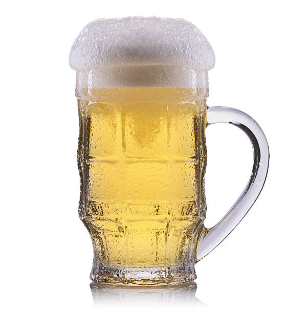 istock Frosty glass of light beer isolated on a white background 583803674