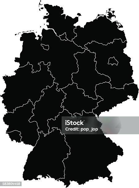 Germany Map Stock Illustration - Download Image Now - Germany, Map, Bavaria
