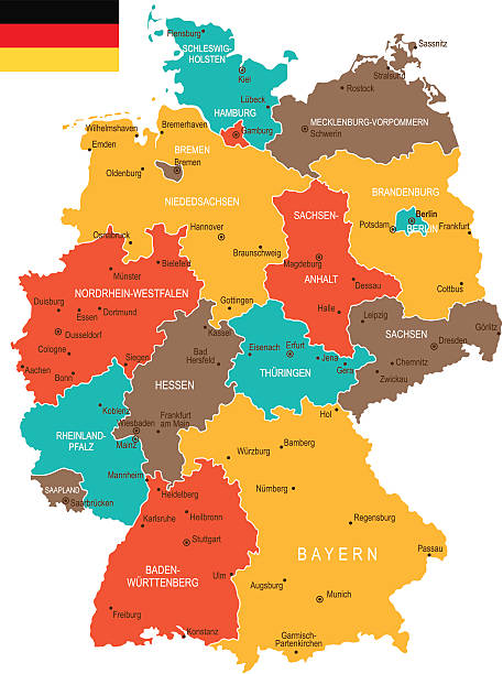 Map Germanyone Color Coloring Map Cities Of Germany With Printable