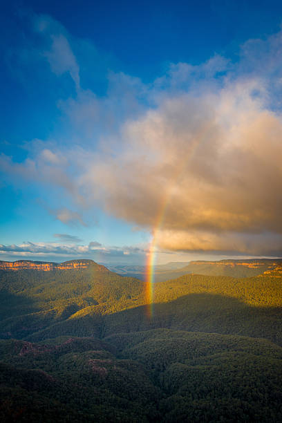 istock Rainbow over Blue Mountains national park. 583804726