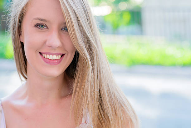 istock Stylish cheerful Young attractive woman smiling 583805700
