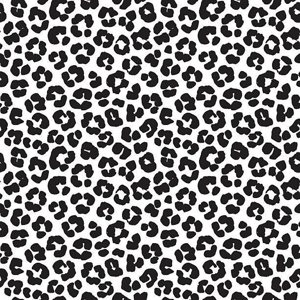 ilustrações, clipart, desenhos animados e ícones de leopardo imprime padrão de fundo perfeito. preto e branco - jaguar