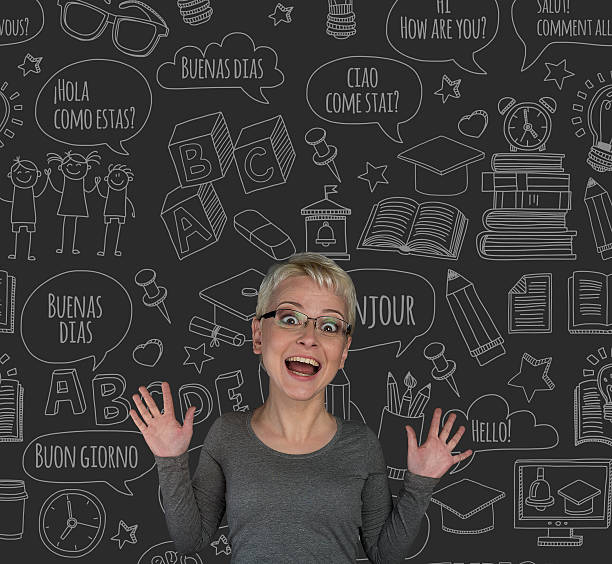 istock Language learning English French Italian courses concept 583807410