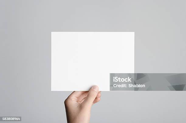 A5 Flyer Postcard Invitation Mockup Stock Photo - Download Image Now - Postcard, Template, Model - Object