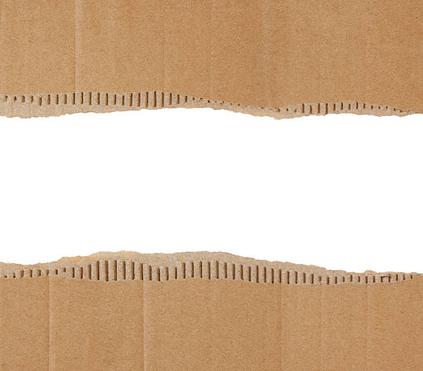 pedaços de papelão de fronteira (trilha - corrugated cardboard - fotografias e filmes do acervo