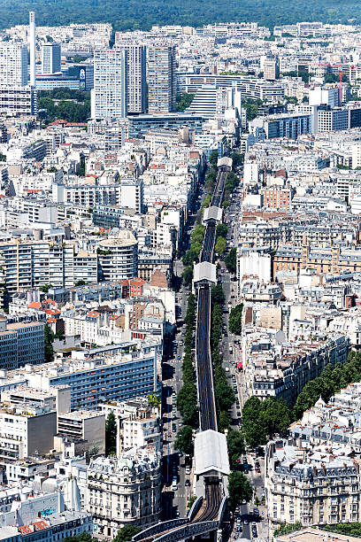 istock Aerial view of apartments from Eiffel Tower in Paris 583811528