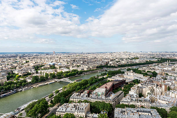 istock Aerial view of Seine River from Eiffel Tower in Paris 583811830