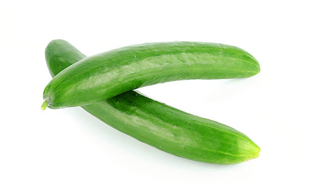 istock Fresh japanese cucumber isolated on white background 583814228