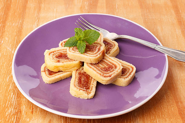 istock Bolo de rolo (swiss roll, roll cake) Brazilian dessert 583814346