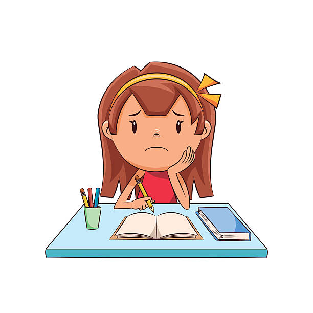 Sad Girl Homework Stock Illustration - Download Image Now - Cartoon, Schoolgirl, Tired - iStock Sad Girl Homework Stock Illustration - Download Image Now - Cartoon, Schoolgirl, Tired - iStock