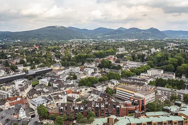 bonn germany and the siebengebirge from above