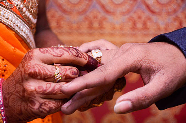 istock Ring Ceremony Of Indian Couple 583822618