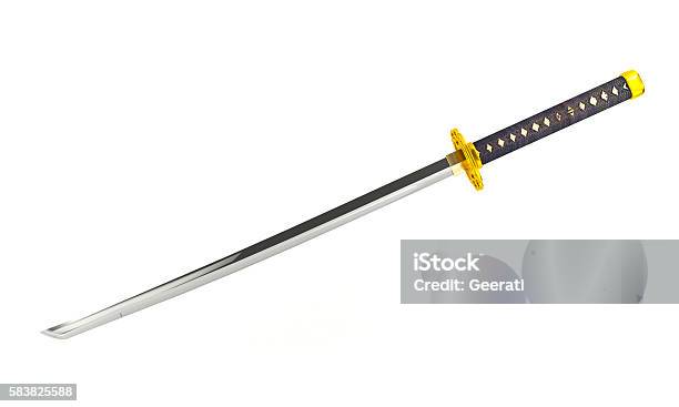 Japan Katana Schwert Isoliert Auf Weißem Hintergrund Stockfoto und mehr Bilder von Samurai-Schwert
