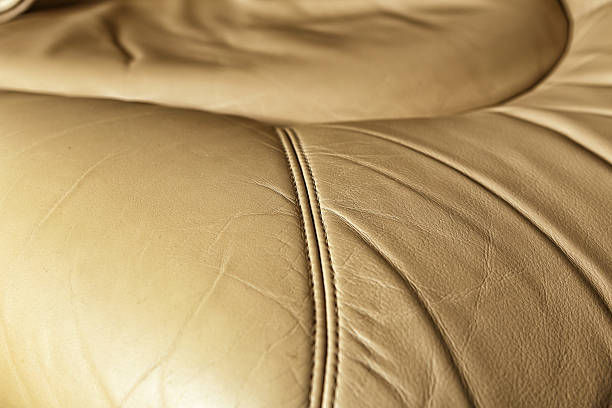 istock Leather aircraft seat surface detail 583831358