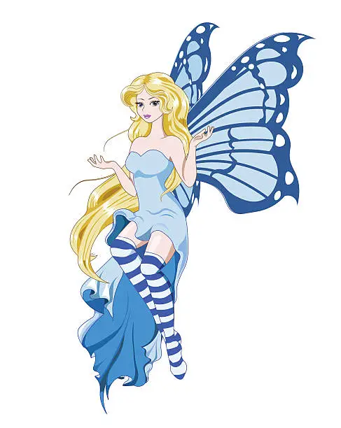 Vector illustration of fairy butterfly