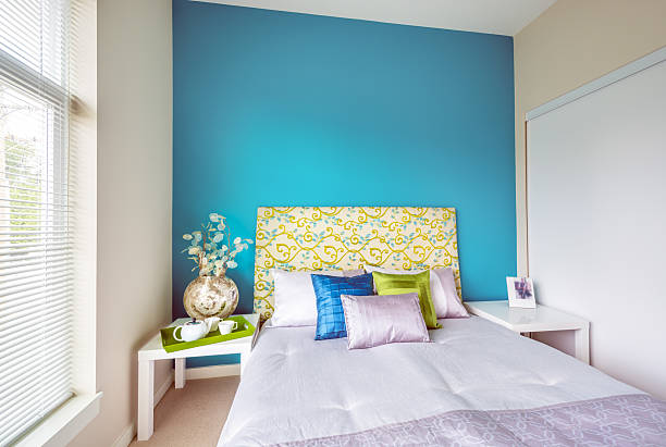 istock Modern blue bedroom interior in a luxury house. 583832594