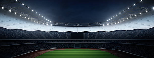 istock stadium with fans the night before the match. 3d rendering 583835874