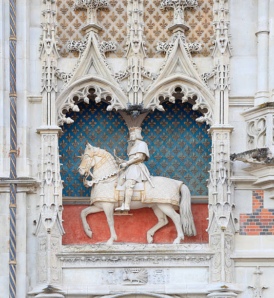 The Royal Chateau de Blois, France Blois, France  - July 03, 2016: The Royal Chateau de Blois is located in the Loire Valley and was the residence of several French kings. Exterior facade detail view. blois stock pictures, royalty-free photos & images