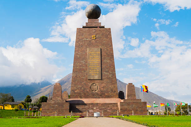 Half the World Mitad del Mundo monument on the Equator line, Quito, Ecuador quito photos stock pictures, royalty-free photos & images