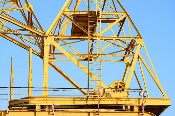 istock Metal gears to move the crane and platform 583839948
