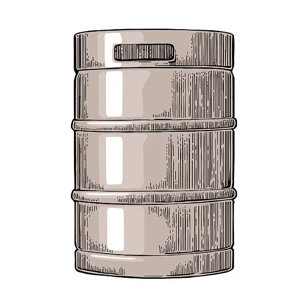 Vector illustration of Metal beer keg.