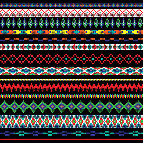 paski z zagięciem plemiennym - bead stock illustrations