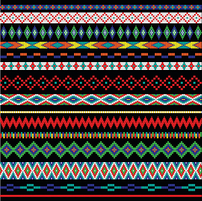 tribal bead stripes border patterns