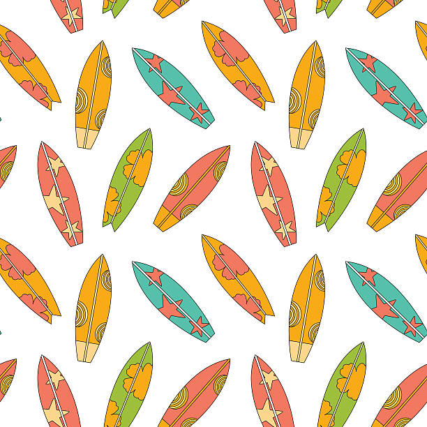 Surfing pattern vector art illustration