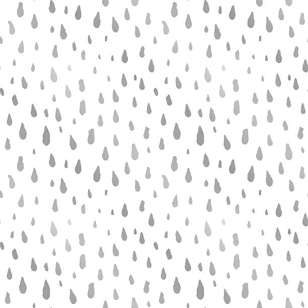 симпатичный декоративный бесшовный узор с каплями дождя - silver stock illustrations