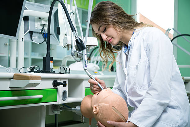 istock Dental student first time in clinic 583847384