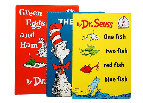Hagerstown, MD, USA - February 26, 2015: Image of several best selling books by Dr. Seuss. Dr. Seuss is widely know for his children's books.