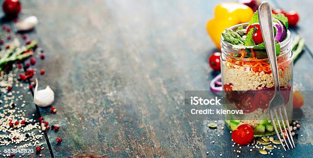 Cucumber Quinoa Tomato Onion Carrot And Mint Salad Stock Photo - Download Image Now