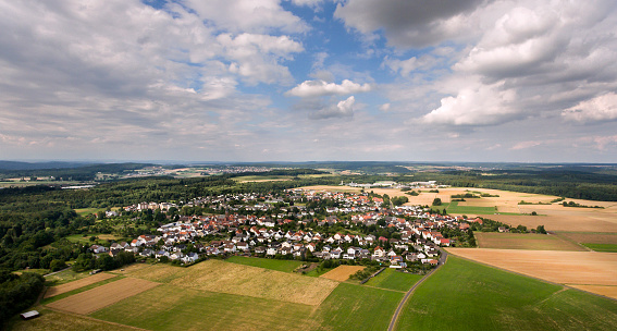Aerial view - Fernwald-Annerod in Central Hesse, Germany