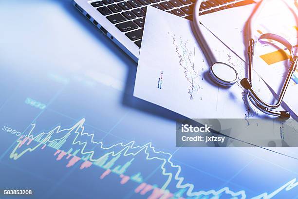 Stethoscope On Computer Keyboard Stock Photo - Download Image Now - Healthcare And Medicine, Medical Exam, Data