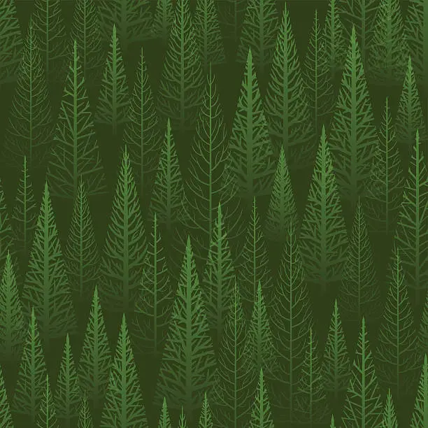 Vector illustration of Seamless green forest
