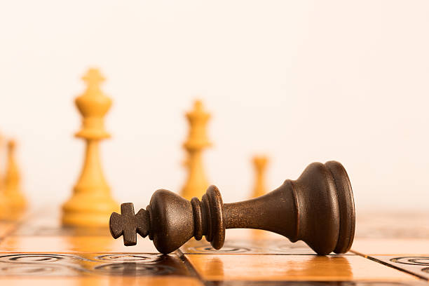 istock Chess photographed on a chessboard 583856114