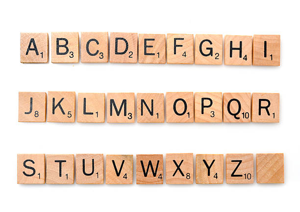 Scrabble complete alphabet stock photo