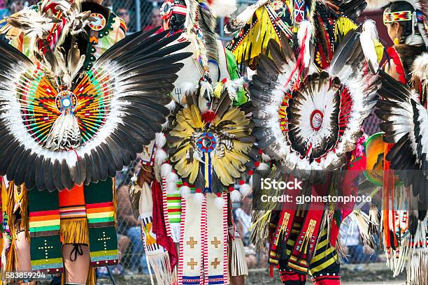 Ceremonial Feathered Headdresses Stock Photo - Download Image Now - Pow-wow, Clothing, Coeur d'Alene - Idaho