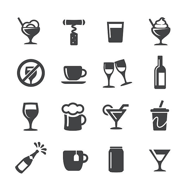 illustrations, cliparts, dessins animés et icônes de icônes de boisson - série acme - drink glass symbol cocktail