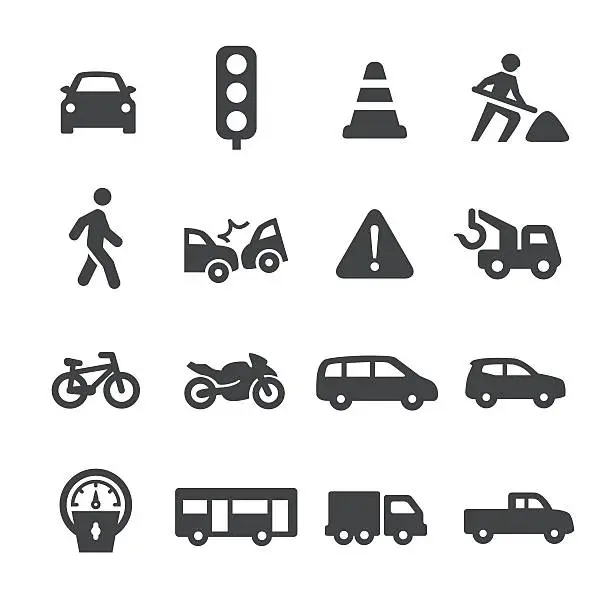 Vector illustration of Traffic Icons - Acme Series