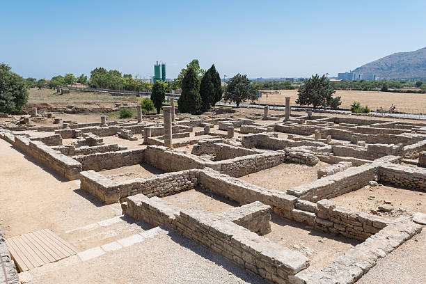 Roman ruins Pollentia in Alcudia Mallorca stock photo