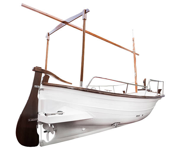 istock Modern yacht isolated on white background 583964864