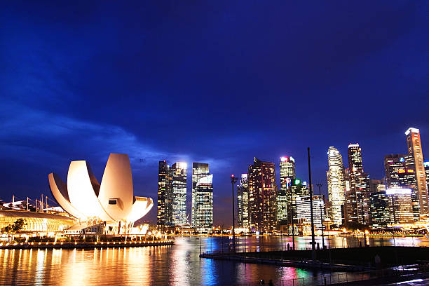 istock City view at night in Singapore 583965394