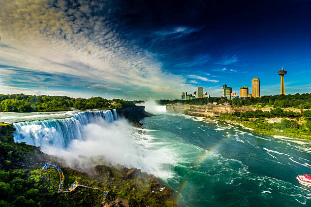 마이티 나이아가라 폭포 - niagara falls falling people usa 뉴스 사진 이미지