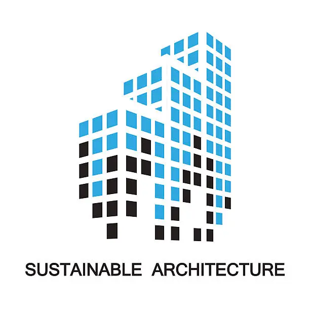 Vector illustration of sustainable architecture,building,icon and symbol