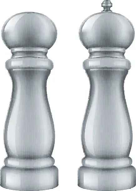 Vector illustration of Salt and pepper mill set.