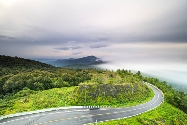 istock Blured Mountain forest landscape and cloudy 583970160