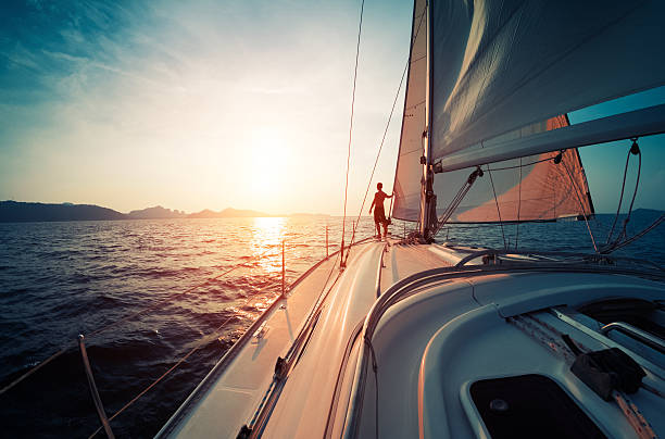 istock Man on the yacht 583971628
