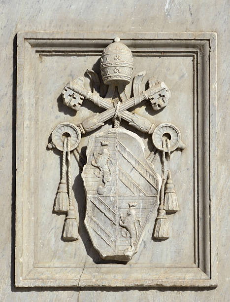 The composition of sculptures as an exterior of 19th century church in Vienna old town (Austria).